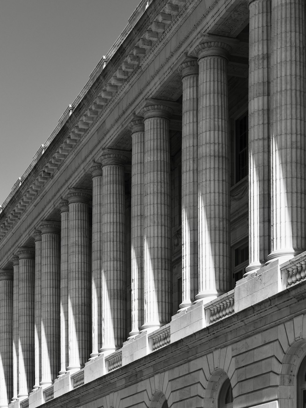 Neoclassical courthouse colonnade
